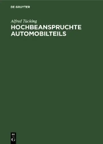 Cover of Hochbeanspruchte Automobilteils
