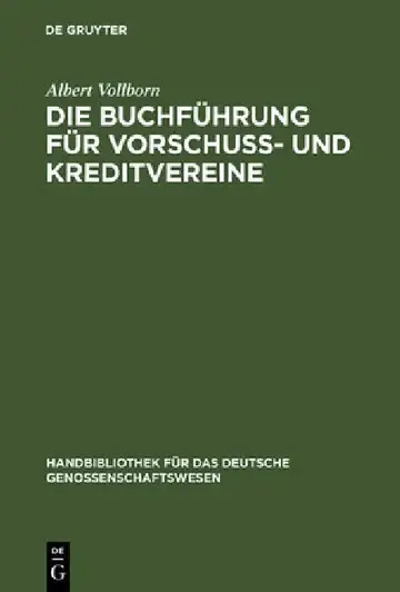 Cover of Die Buchführung für Vorschuß- und Kreditvereine