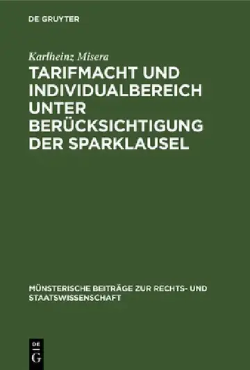 Cover of Tarifmacht und Individualbereich unter Berücksichtigung der Sparklausel
