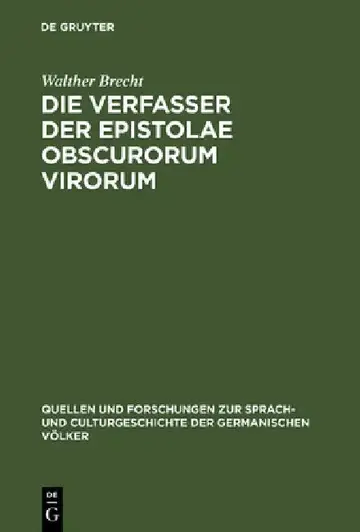 Cover of Die Verfasser der Epistolae obscurorum virorum