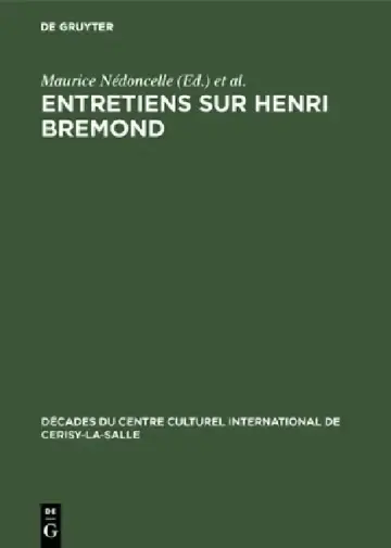 Cover of Entretiens sur Henri Bremond