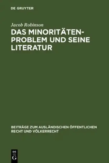 Cover of Das Minoritätenproblem und seine Literatur