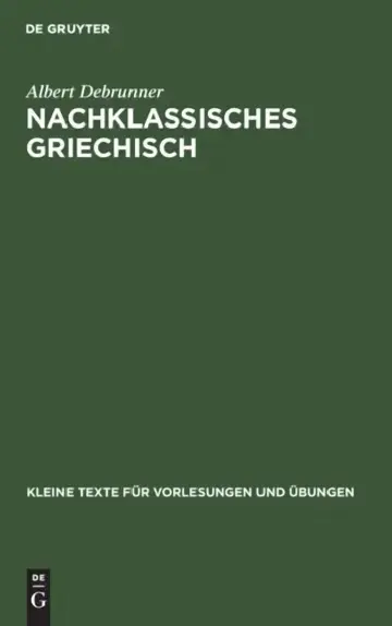 Cover of Nachklassisches Griechisch