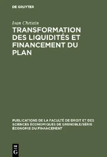 Cover of Transformation des liquidités et financement du plan