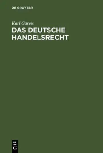 Cover of Das deutsche Handelsrecht