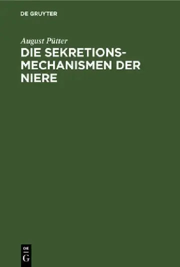 Cover of Die Sekretionsmechanismen Der Niere