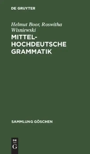 Cover of Mittelhochdeutsche Grammatik