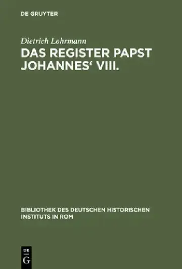 Cover of Das Register Papst Johannes' VIII