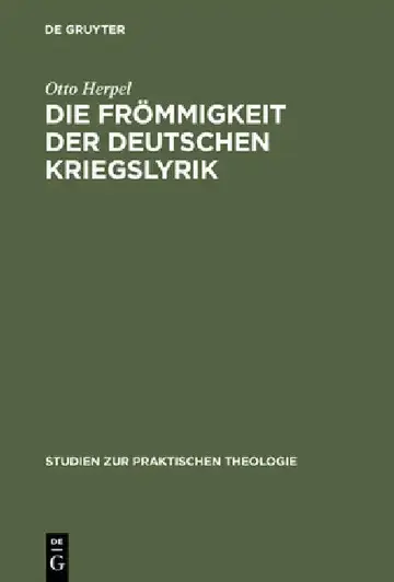 Cover of Die Frömmigkeit der deutschen Kriegslyrik