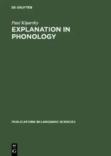 Cover of Explanation in Phonology