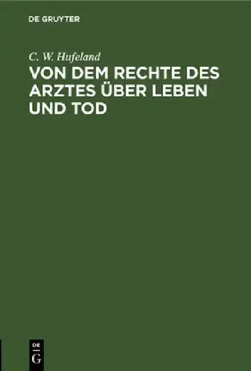 Cover of Von Dem Rechte Des Arztes Über Leben Und Tod