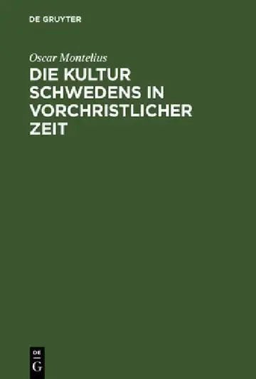 Cover of Die Kultur Schwedens in vorchristlicher Zeit