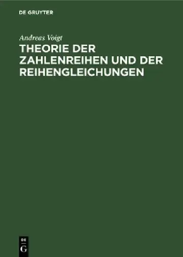 Cover of Theorie Der Zahlenreihen Und Der Reihengleichungen