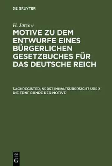 Cover of Sachregister, nebst Inhaltsübersicht über die fünf Bände der Motive