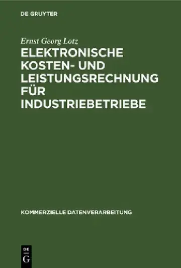 Cover of Elektronische Kosten- und Leistungsrechnung für Industriebetriebe