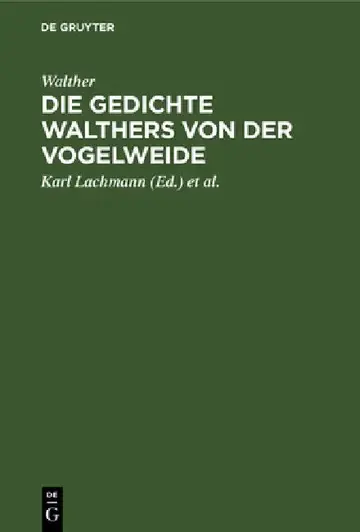 Cover of Die Gedichte Walthers Von Der Vogelweide