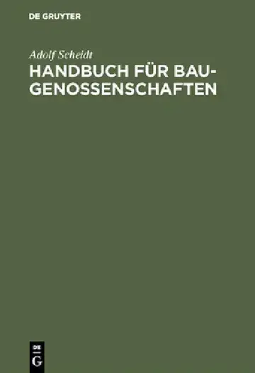 Cover of Handbuch für Baugenossenschaften