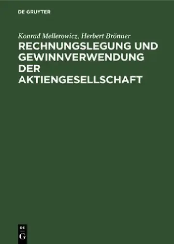 Cover of Rechnungslegung und Gewinnverwendung der Aktiengesellschaft