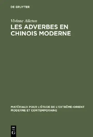 Cover of Les adverbes en chinois moderne