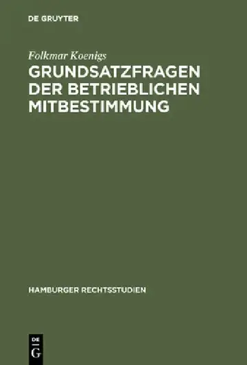 Cover of Grundsatzfragen der betrieblichen Mitbestimmung