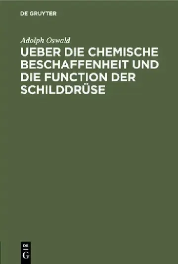 Cover of Ueber Die Chemische Beschaffenheit Und Die Function Der Schilddrüse