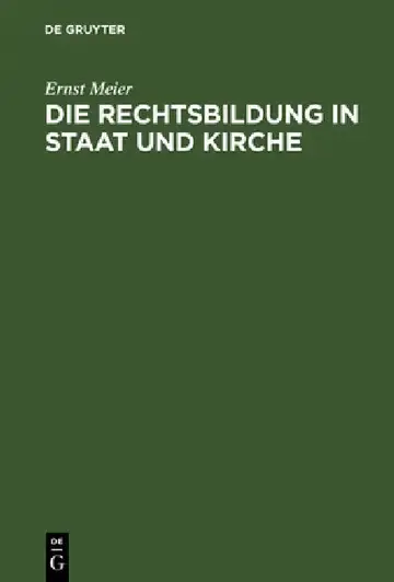 Cover of Die Rechtsbildung in Staat und Kirche