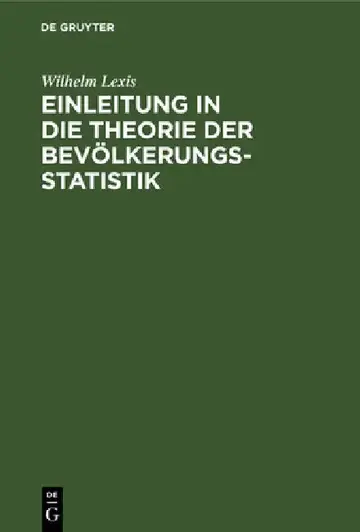 Cover of Einleitung in die Theorie der Bevölkerungsstatistik