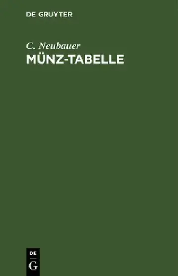 Cover of Münz-Tabelle