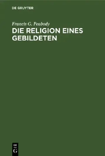 Cover of Die Religion eines Gebildeten