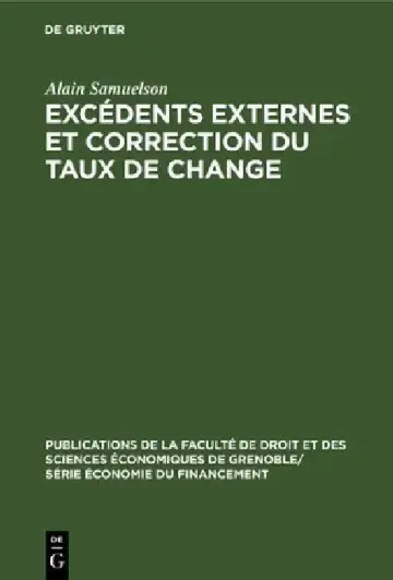 Cover of Excédents externes et correction du taux de change