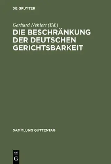 Cover of Die Beschränkung der deutschen Gerichtsbarkeit