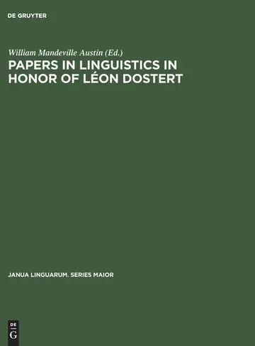 Cover of Papers in linguistics in honor of Léon Dostert