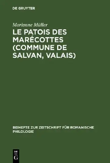 Cover of Le patois des Marécottes (Commune de Salvan, Valais)