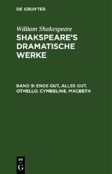 Cover of Ende gut, Alles gut. Othello. Cymbeline. Macbeth
