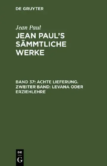 Cover of Jean Paul's Sämmtliche Werke, Band 37, Achte Lieferung. Zweiter Band
