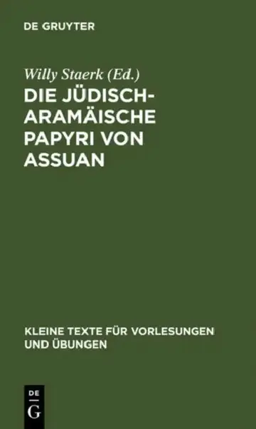 Cover of Die jüdisch-aramäische Papyri von Assuan