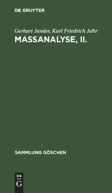 Cover of Maßanalyse, II.