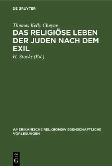 Cover of Das Religiöse Leben Der Juden Nach Dem Exil