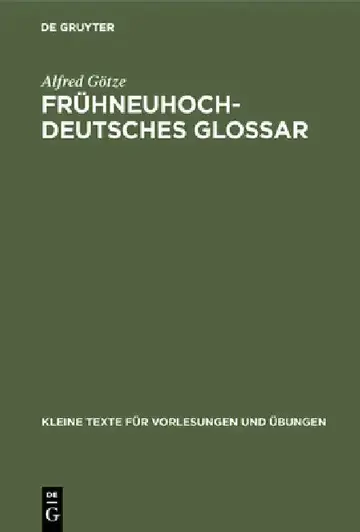 Cover of Frühneuhochdeutsches Glossar