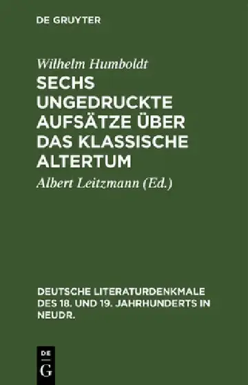 Cover of Sechs Ungedruckte Aufsätze Über Das Klassische Altertum