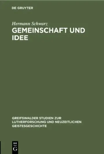 Cover of Gemeinschaft Und Idee
