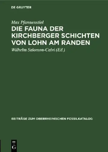 Cover of Die Fauna Der Kirchberger Schichten Von Lohn Am Randen