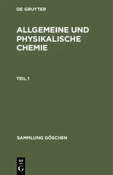Cover of Sammlung Göschen Allgemeine und physikalische Chemie