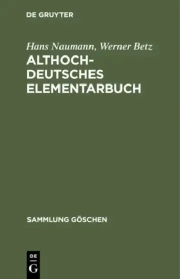 Cover of Althochdeutsches Elementarbuch
