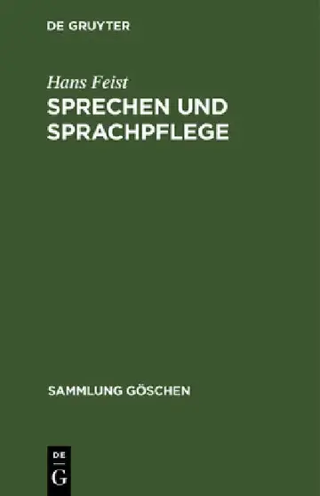 Cover of Sprechen Und Sprachpflege