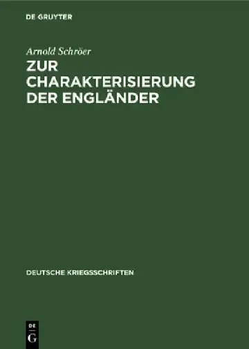Cover of Zur Charakterisierung Der Engländer