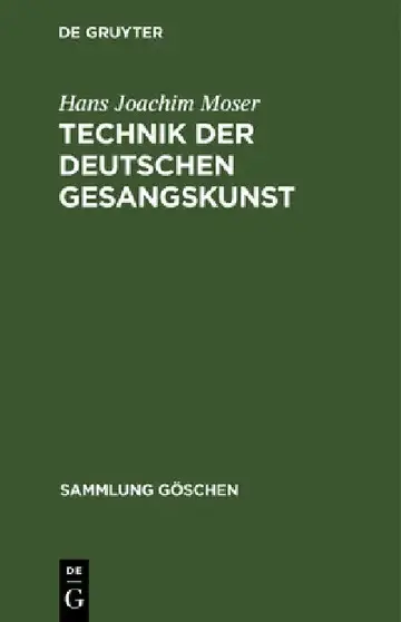 Cover of Technik der deutschen Gesangskunst