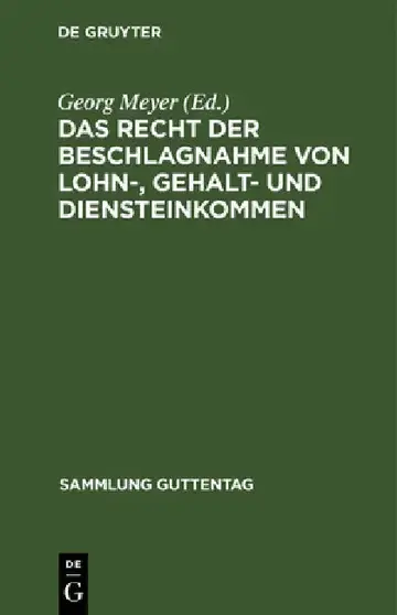 Cover of Das Recht Der Beschlagnahme Von Lohn-, Gehalt- Und Diensteinkommen