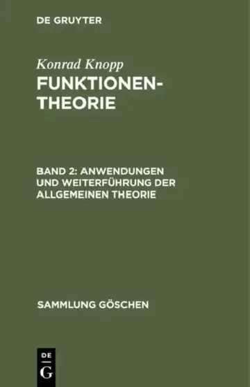 Cover of Anwendungen und Weiterführung der allgemeinen Theorie