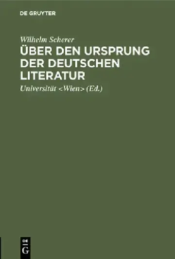 Cover of Über den Ursprung der deutschen Literatur